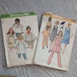 Vintage 1970s Simplicity Maternity Sewing Patterns